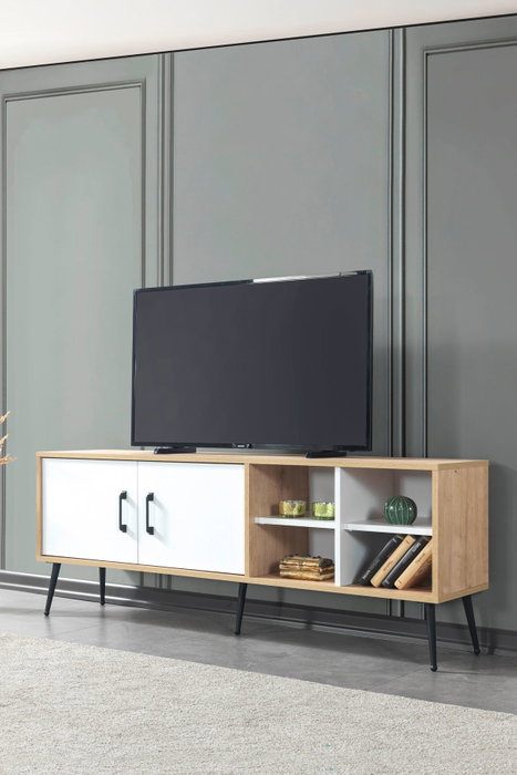 Hanah Home Şile 3611 Soporte para TV Roble Zafiro y Blanco